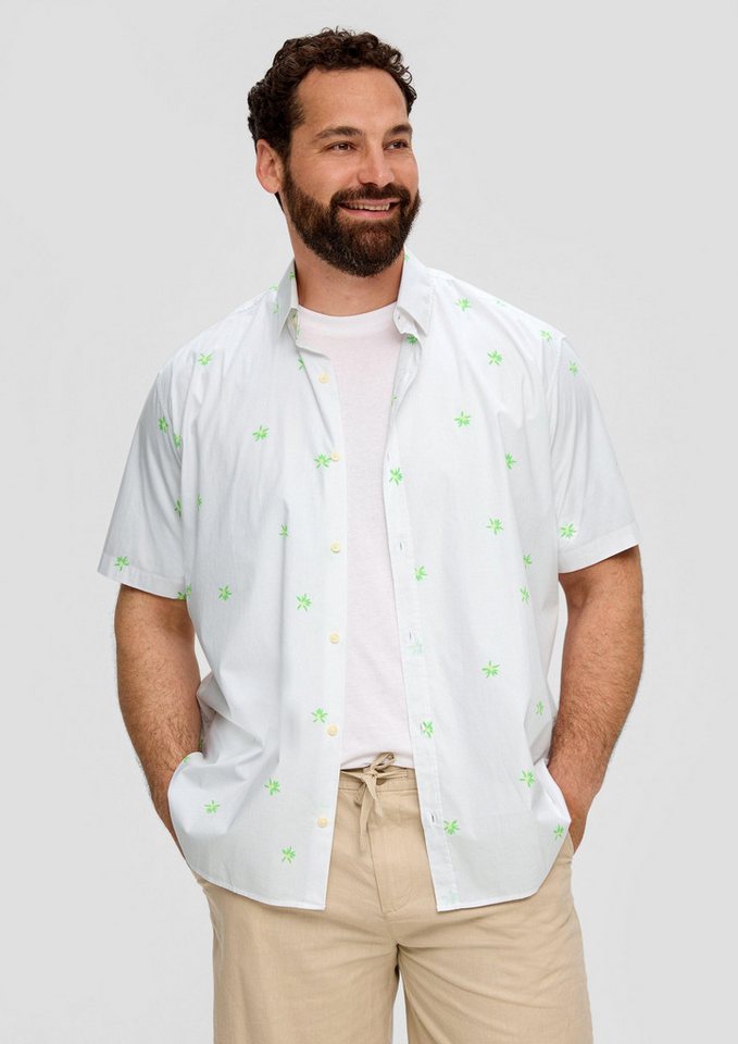 s.Oliver Kurzarmhemd Hemd Gemustertes Kurzarmhemd aus Baumwollstretch von s.Oliver