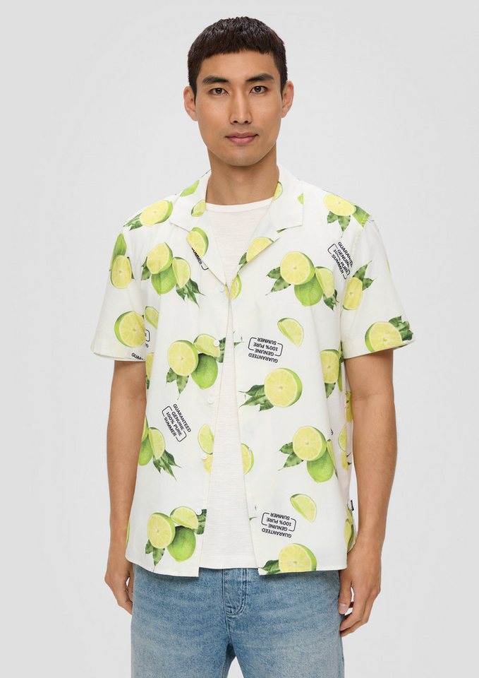 s.Oliver Kurzarmhemd Hemd Kurzarmhemd aus Viskosemix mit All-over-Print von s.Oliver