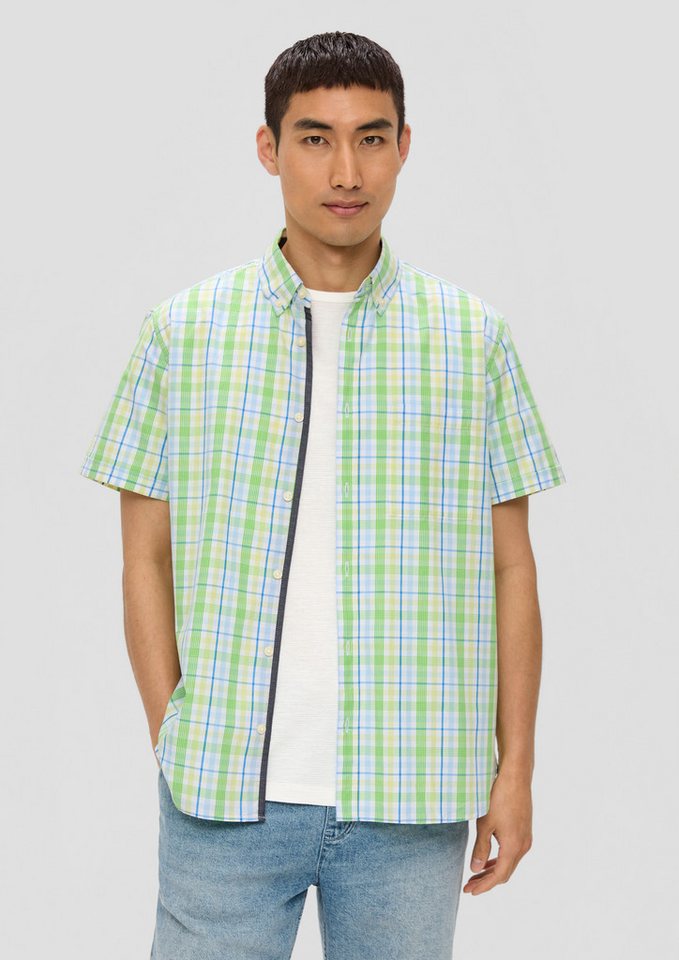 s.Oliver Kurzarmhemd Hemd Kurzarmhemd mit Brusttasche und Logo-Detail von s.Oliver