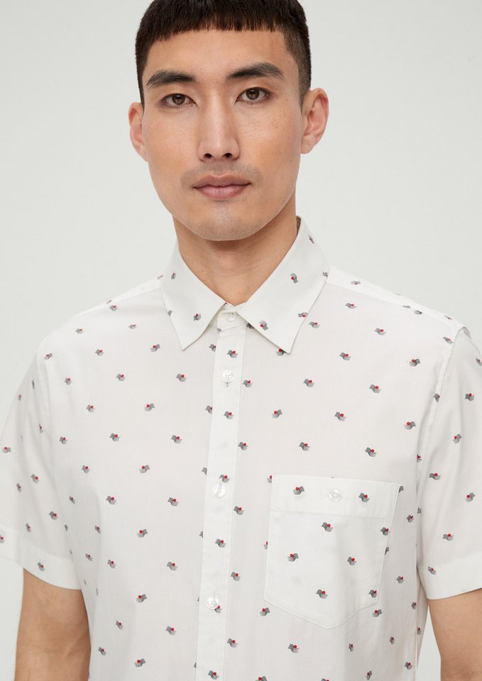 s.Oliver Kurzarmhemd Hemd Slim: Kurzarmhemd mit Alloverprint von s.Oliver