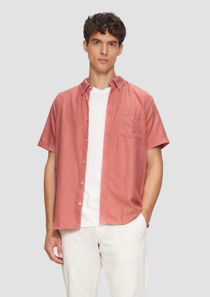 s.Oliver Kurzarmhemd Regular Fit: Kurzarm-Hemd aus Lyocellmix mit Button-Down-Kragen Logo von s.Oliver