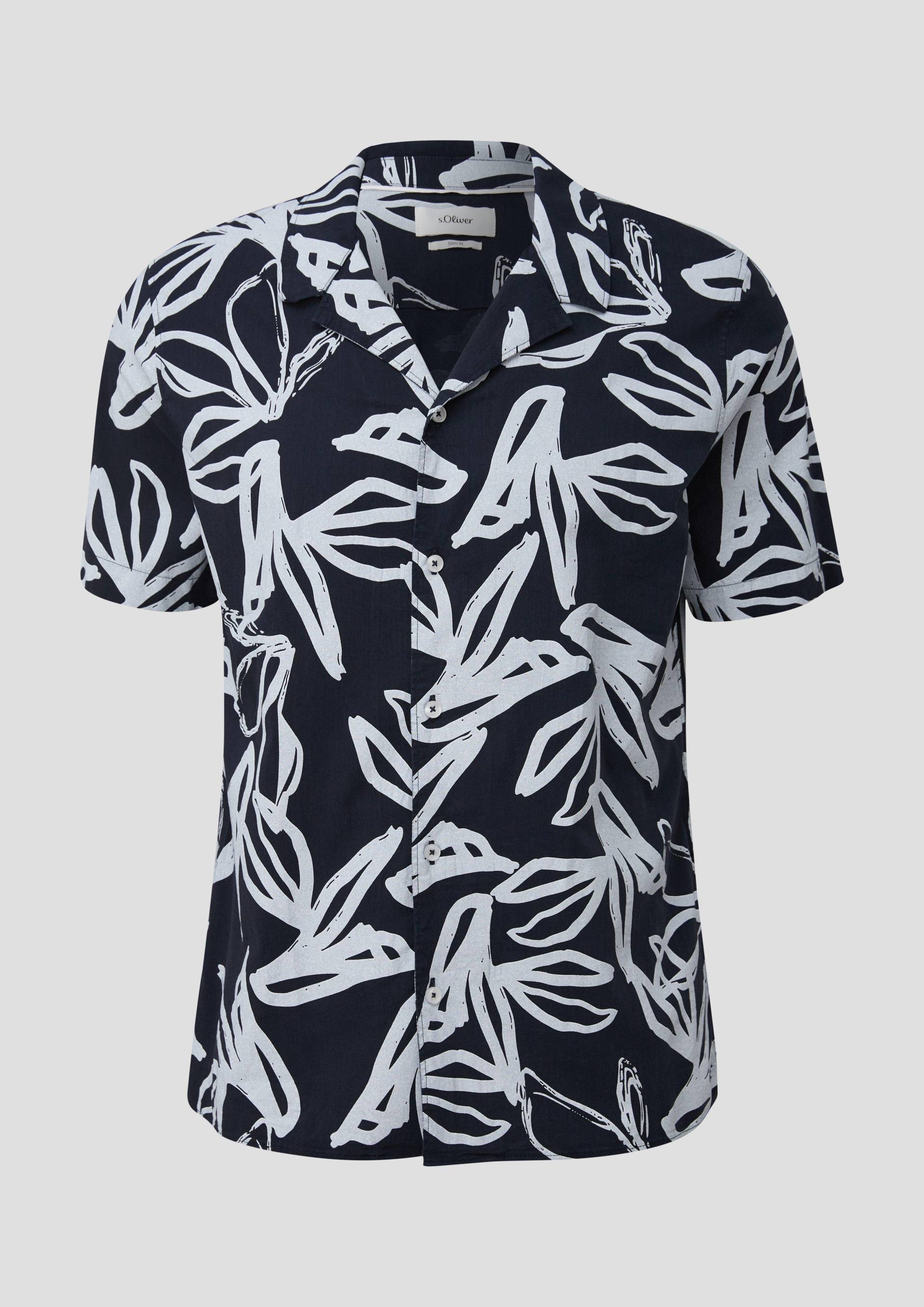s.Oliver - Kurzarmhemd mit All-over-Print, Herren, blau s.Oliver - Kurzarmhemd mit All-over-Print, Herren, blau von s.Oliver