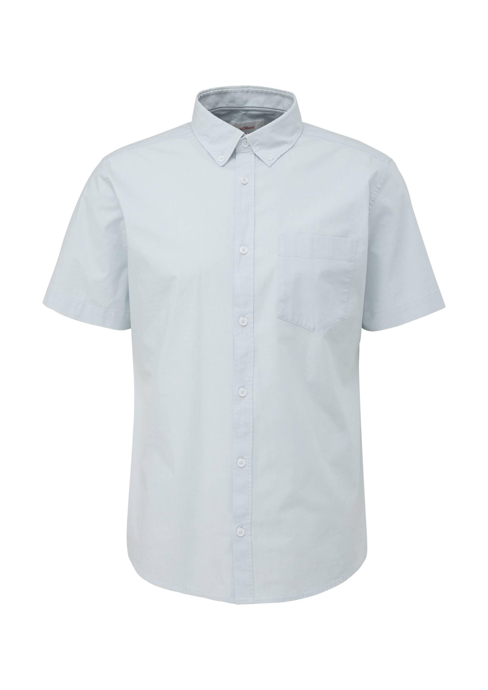 s.Oliver - Kurzarmhemd mit Button-Down-Kragen, Herren, blau von s.Oliver