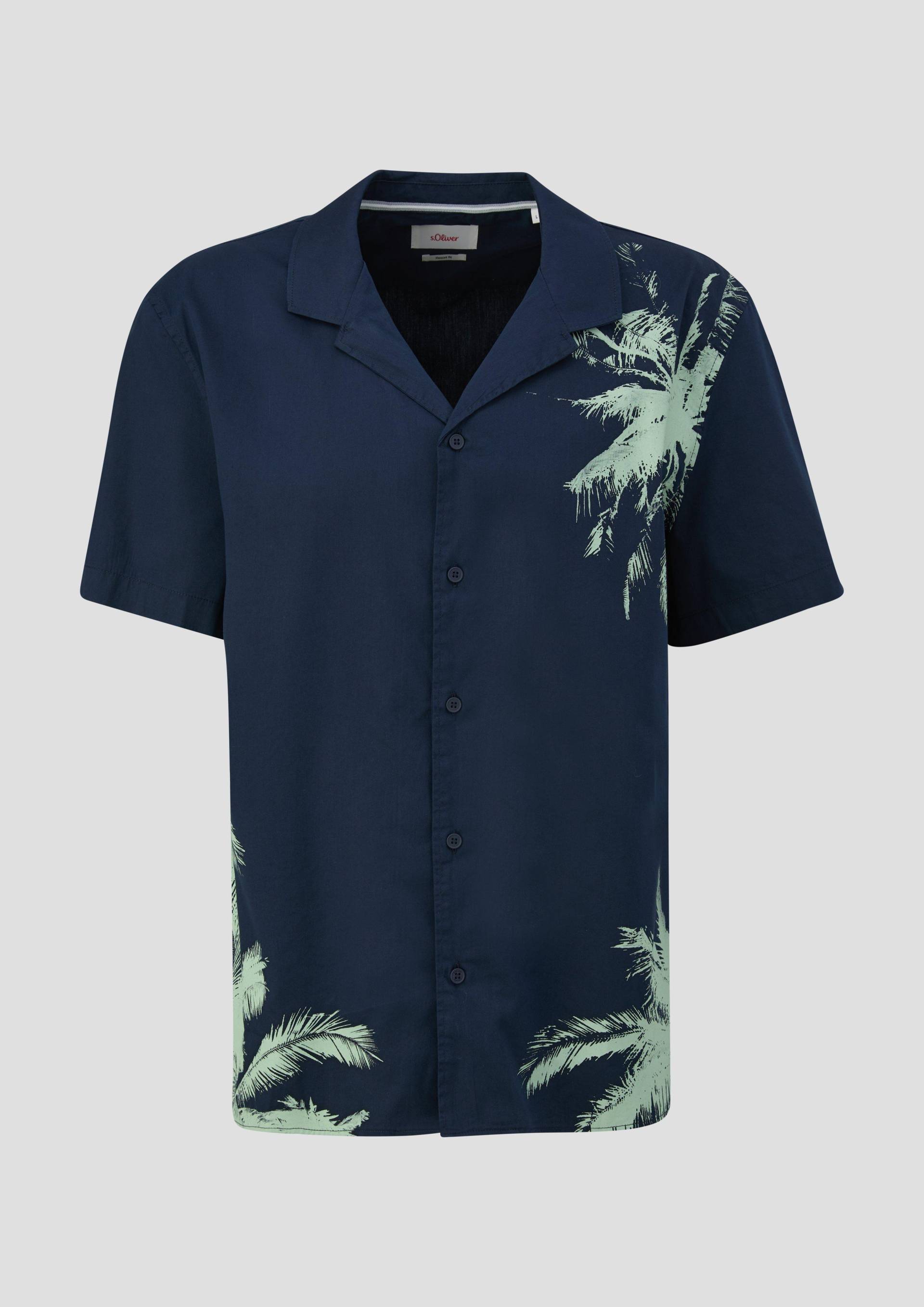 s.Oliver - Kurzarmhemd mit Frontprint aus Baumwollmix, Herren, blau s.Oliver - Kurzarmhemd mit Frontprint aus Baumwollmix, Herren, blau von s.Oliver