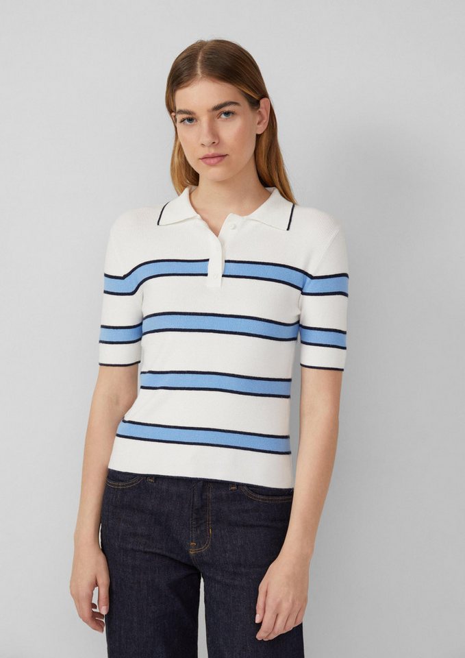 s.Oliver Kurzarmpullover Strickpullover Verkürztes Strick-Polo im Slim Fit von s.Oliver