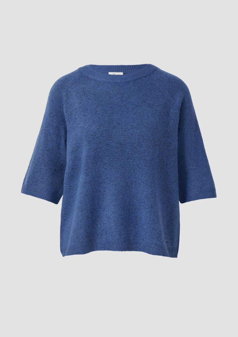 s.Oliver - Kurzarmpullover aus Alpakamix, Damen, blau von s.Oliver