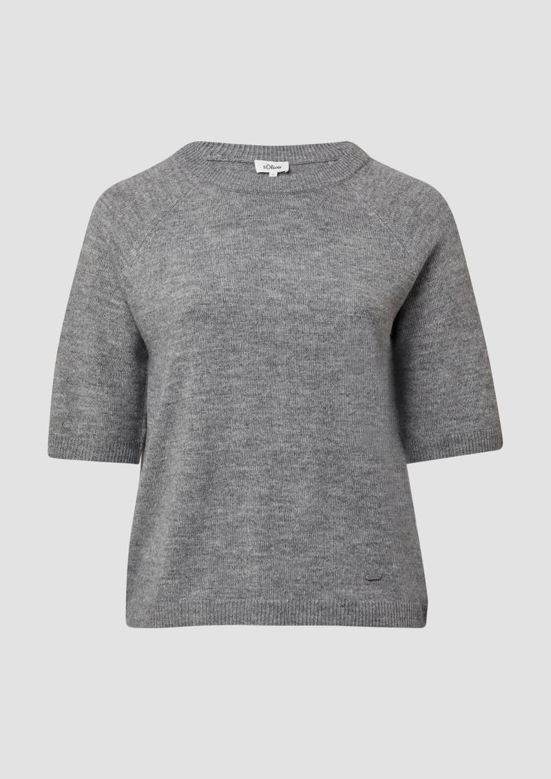 s.Oliver - Kurzarmpullover aus Alpakamix, Damen, grau von s.Oliver