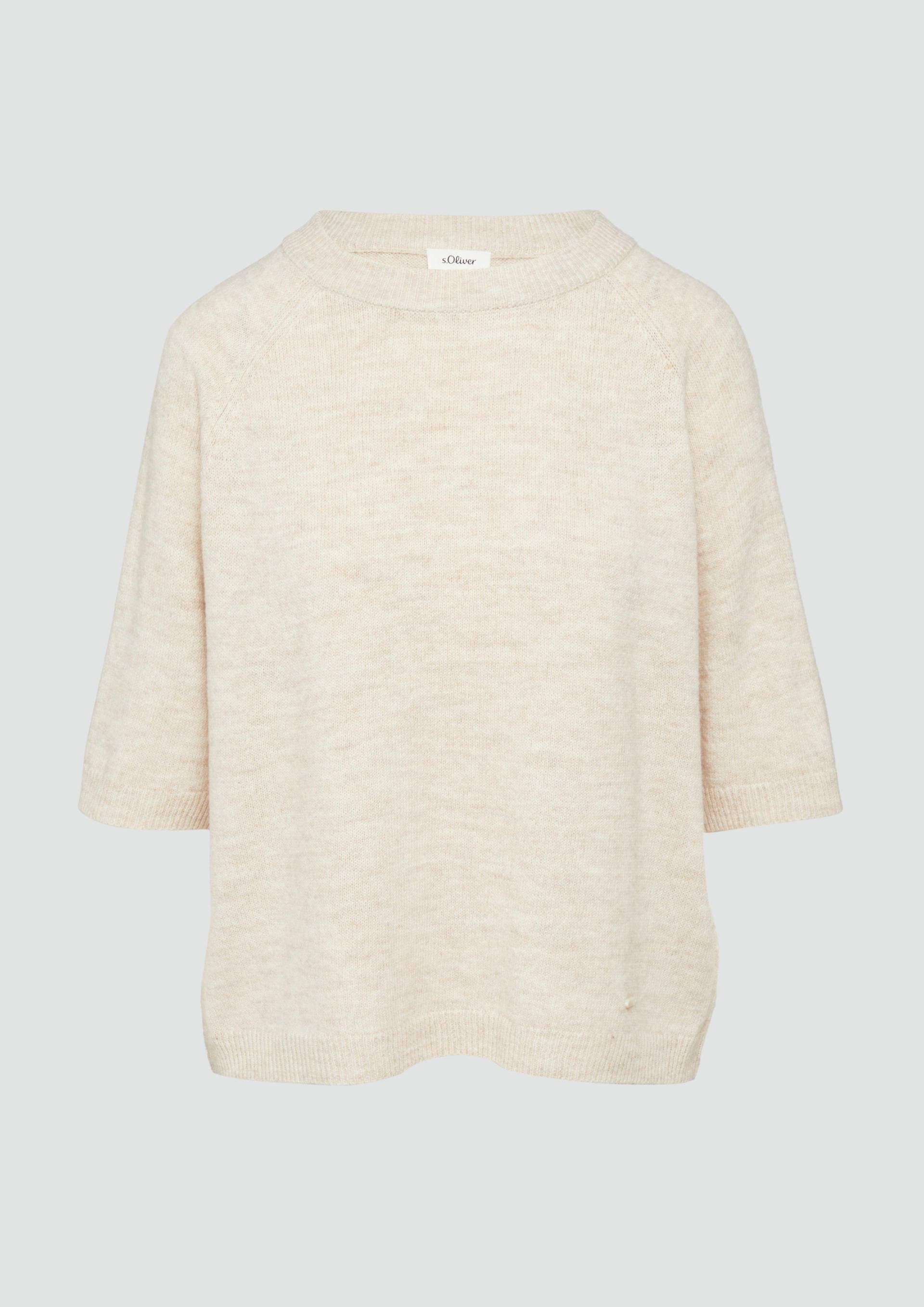 s.Oliver - Kurzarmpullover im Relaxed Fit, Damen, Beige von s.Oliver