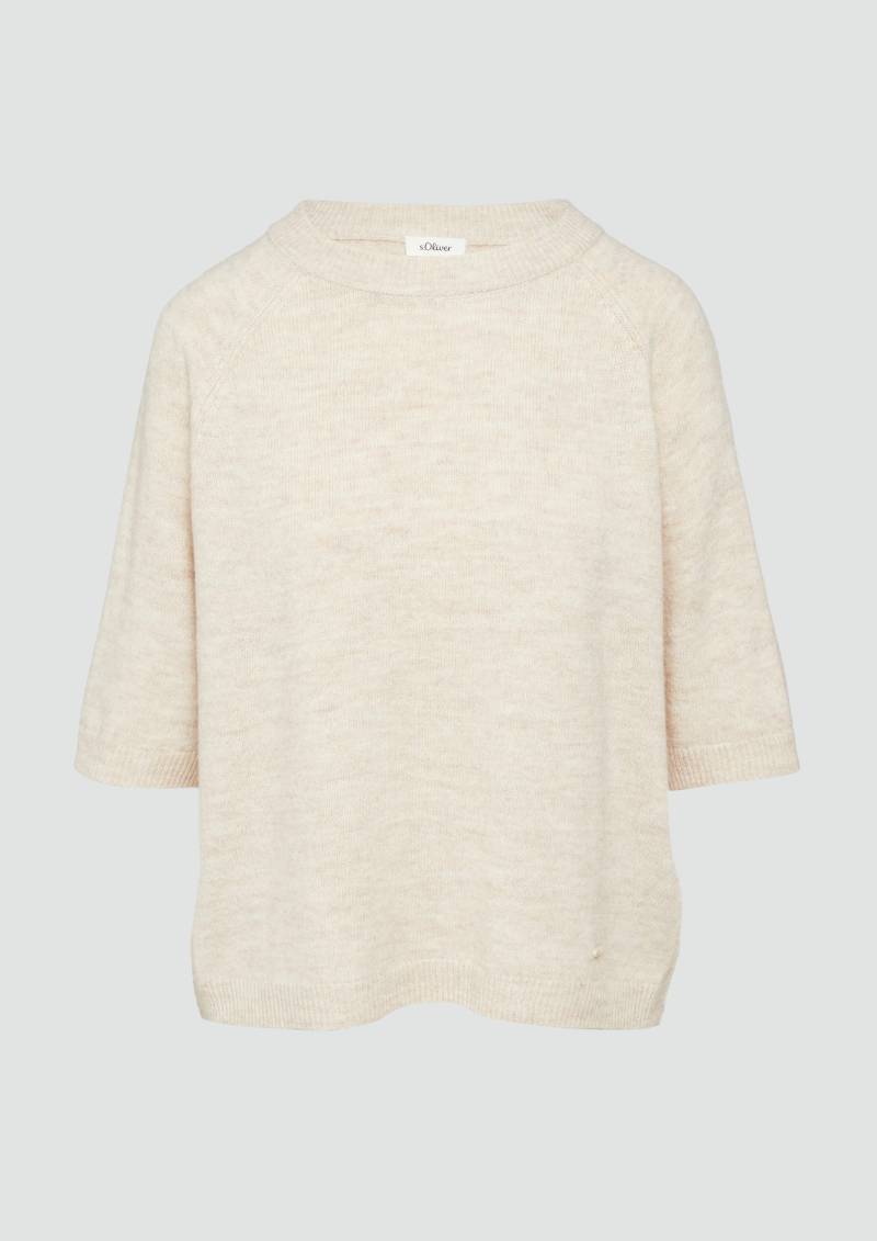s.Oliver - Kurzarmpullover im Relaxed Fit, Damen, Beige von s.Oliver