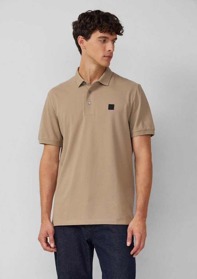 s.Oliver Kurzarmshirt Polo-Shirt Poloshirt aus Baumwollstretch mit Label-Patch von s.Oliver