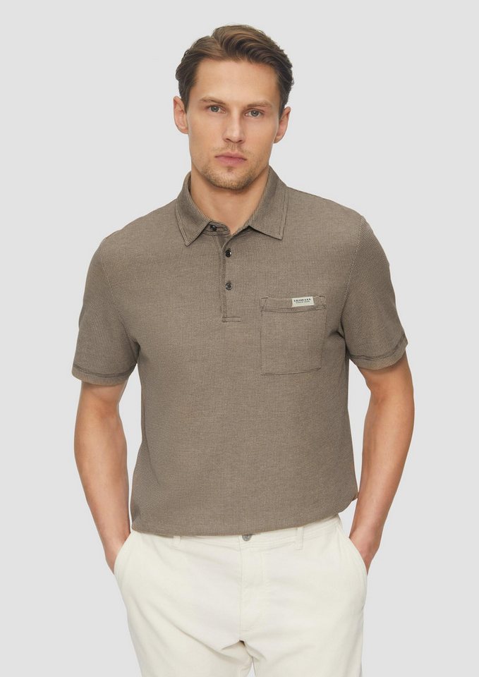 s.Oliver Kurzarmshirt Polo-Shirt Poloshirt aus zweifarbigem Waffelpiqué mit Brusttasche von s.Oliver