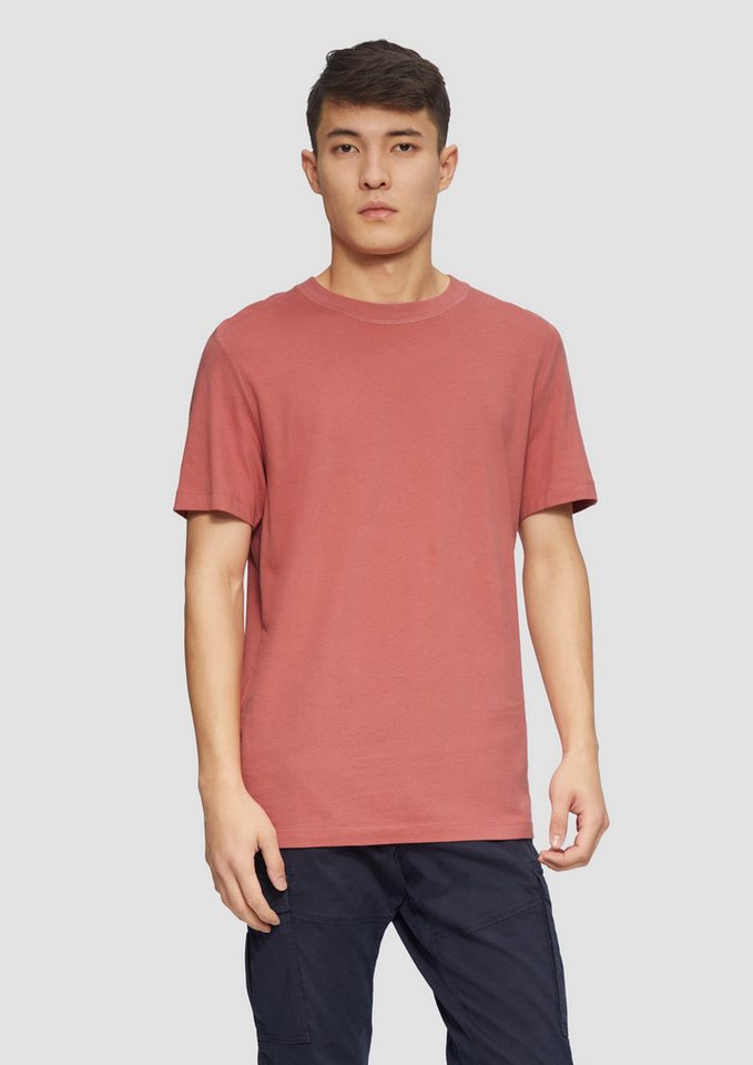 s.Oliver Kurzarmshirt Softes Baumwoll-T-Shirt mit Crewneck Label-Patch von s.Oliver