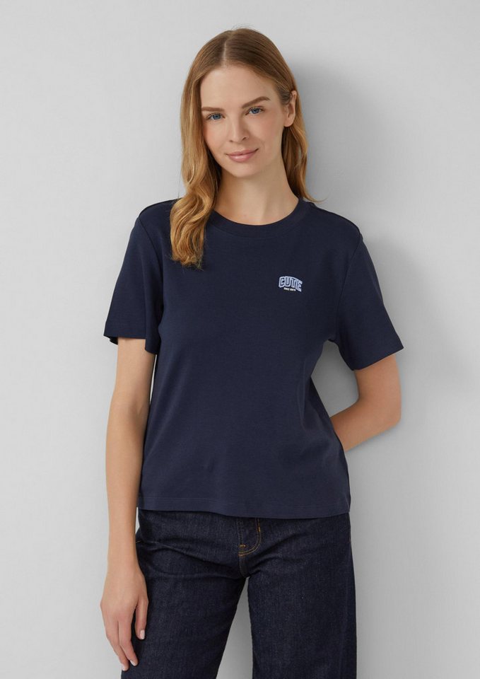 s.Oliver Kurzarmshirt T-Shirt T-Shirt aus Interlockjersey mit kleinem Patch von s.Oliver