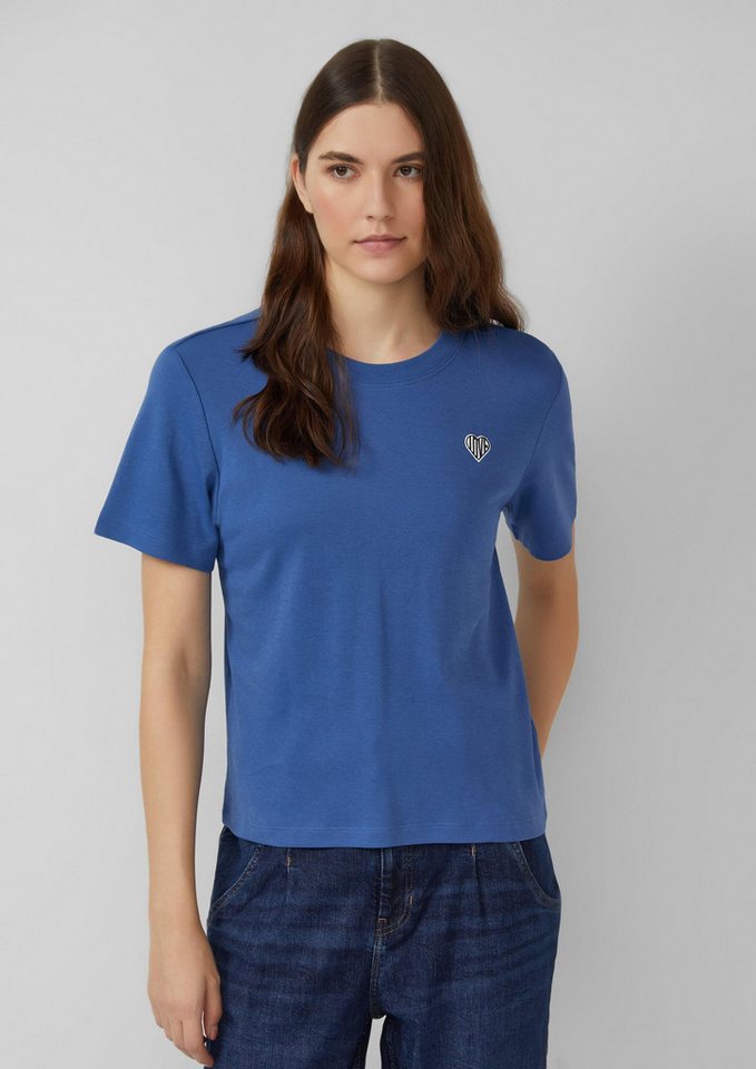 s.Oliver Kurzarmshirt T-Shirt T-Shirt aus Interlockjersey mit kleinem Patch von s.Oliver