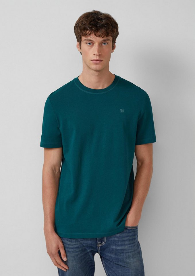 s.Oliver Kurzarmshirt T-Shirt Heavy Jersey T-Shirt mit Crew Neck und Logo-Print von s.Oliver