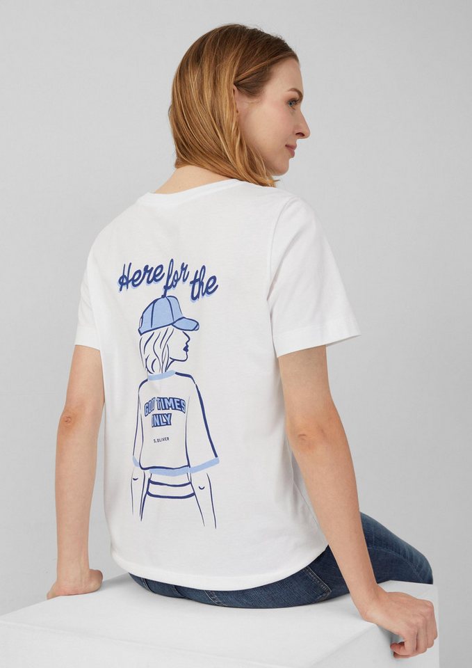 s.Oliver Kurzarmshirt T-Shirt T-Shirt im Relaxed Fit mit Front- und Rückenprint von s.Oliver