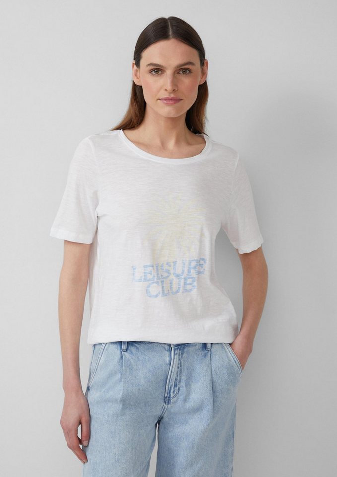 s.Oliver Kurzarmshirt T-Shirt Print-T-Shirt mit Flammgarnstruktur im Relaxed Fit von s.Oliver
