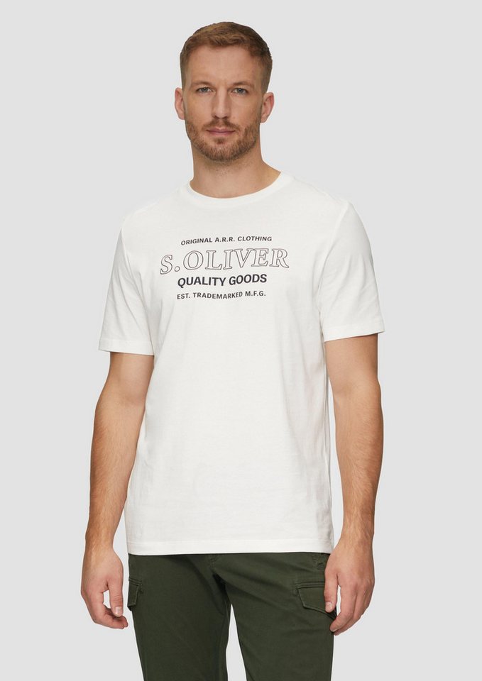 s.Oliver Kurzarmshirt T-Shirt T-Shirt mit Logo-Motiven aus reiner Baumwolle von s.Oliver