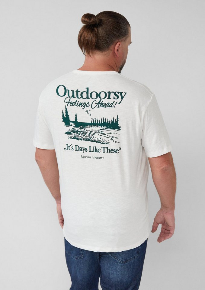 s.Oliver Kurzarmshirt T-Shirt Print-T-Shirt im Relaxed Fit mit Flammgarnstruktur von s.Oliver