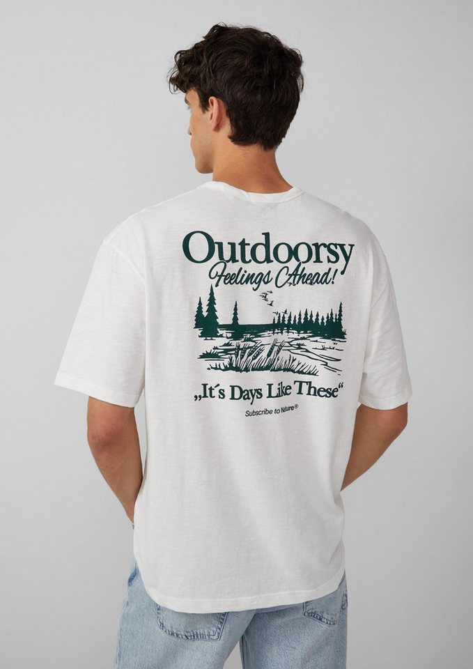 s.Oliver Kurzarmshirt T-Shirt Print-T-Shirt im Relaxed Fit mit Flammgarnstruktur von s.Oliver