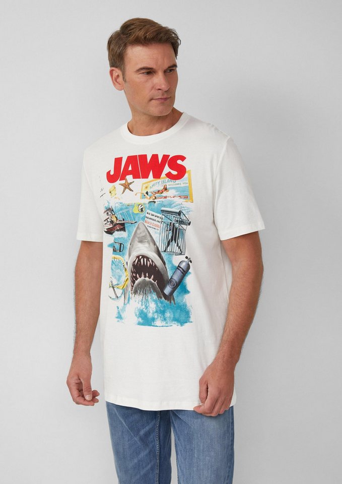 s.Oliver Kurzarmshirt T-Shirt T-Shirt aus Baumwolle mit Jaws© UCS LLC-Print von s.Oliver