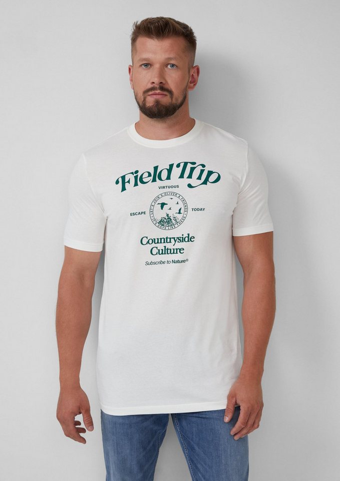 s.Oliver Kurzarmshirt T-Shirt Baumwoll-T-Shirt mit Frontprint von s.Oliver