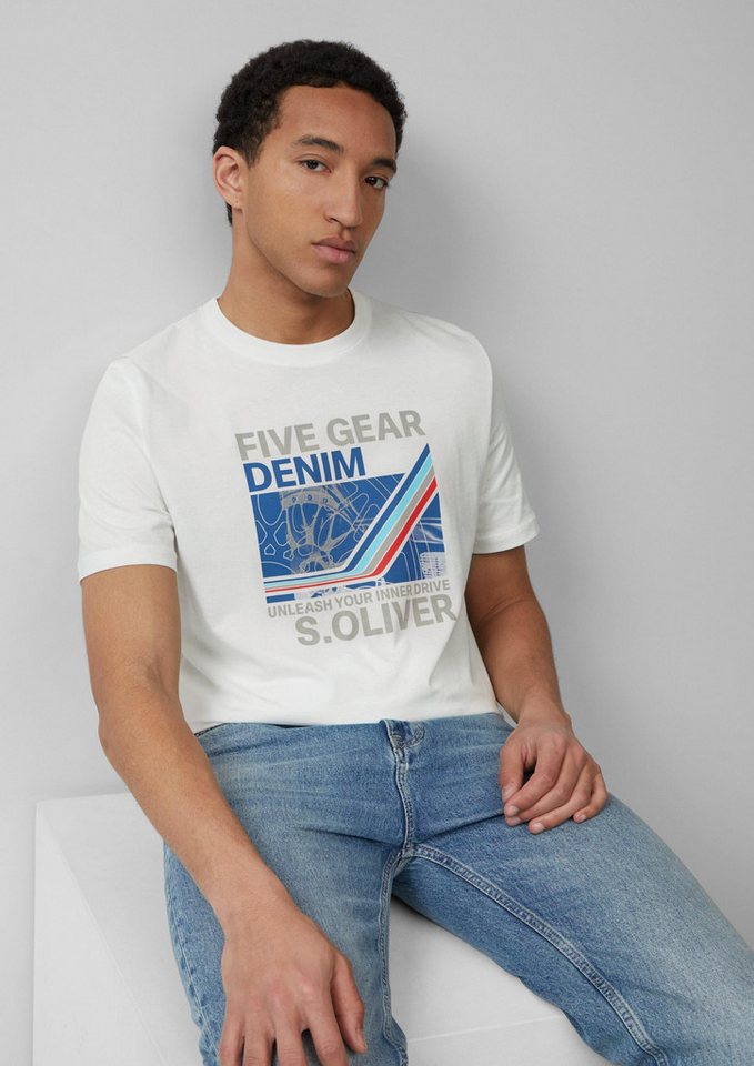 s.Oliver Kurzarmshirt T-Shirt Baumwoll-T-Shirt mit Frontprint von s.Oliver