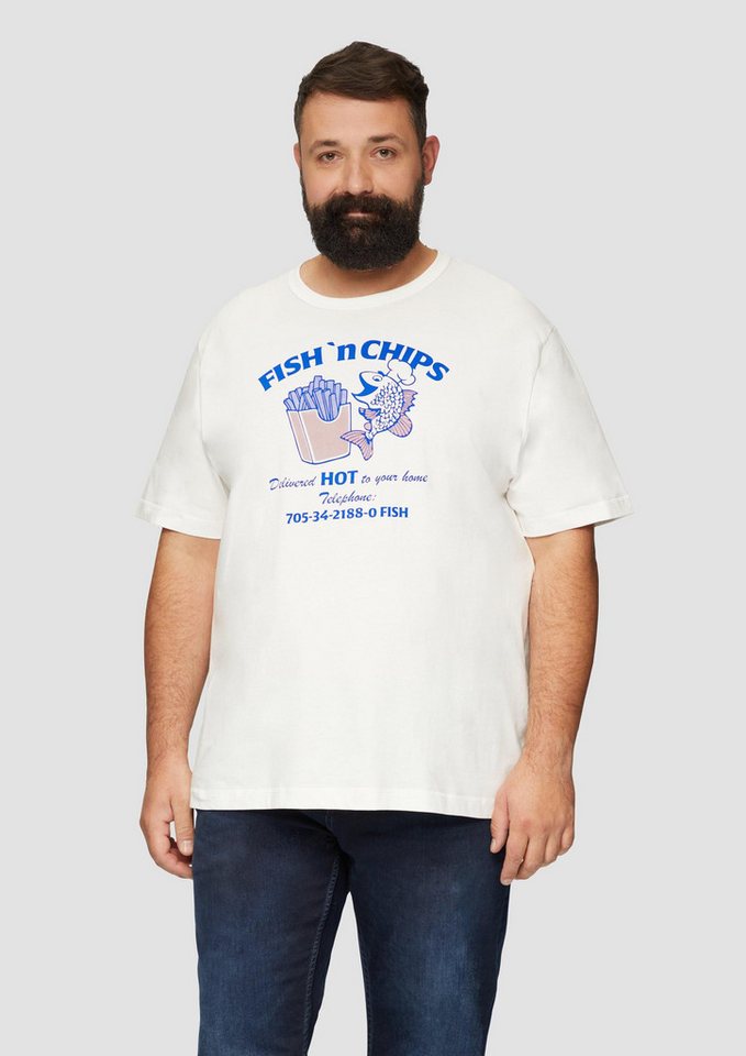 s.Oliver Kurzarmshirt T-Shirt Baumwollshirt mit Frontprint von s.Oliver