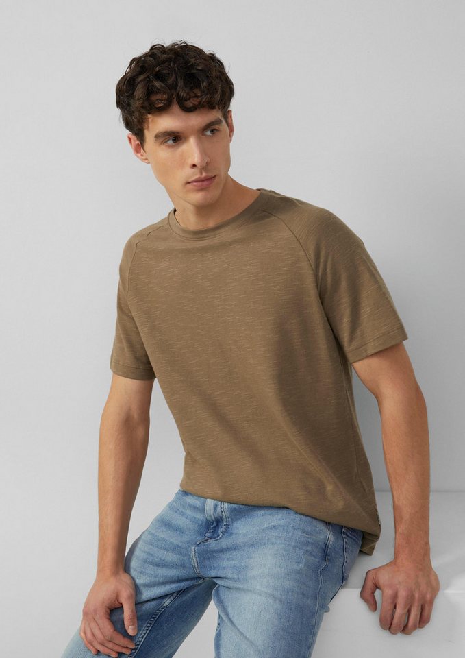 s.Oliver Kurzarmshirt T-Shirt Raglan-Shirt mit Flammgarnstruktur von s.Oliver