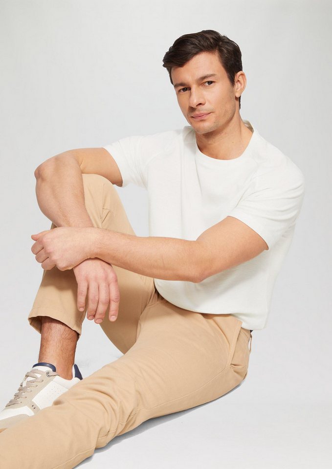 s.Oliver Kurzarmshirt T-Shirt Raglan-Shirt mit Flammgarnstruktur von s.Oliver