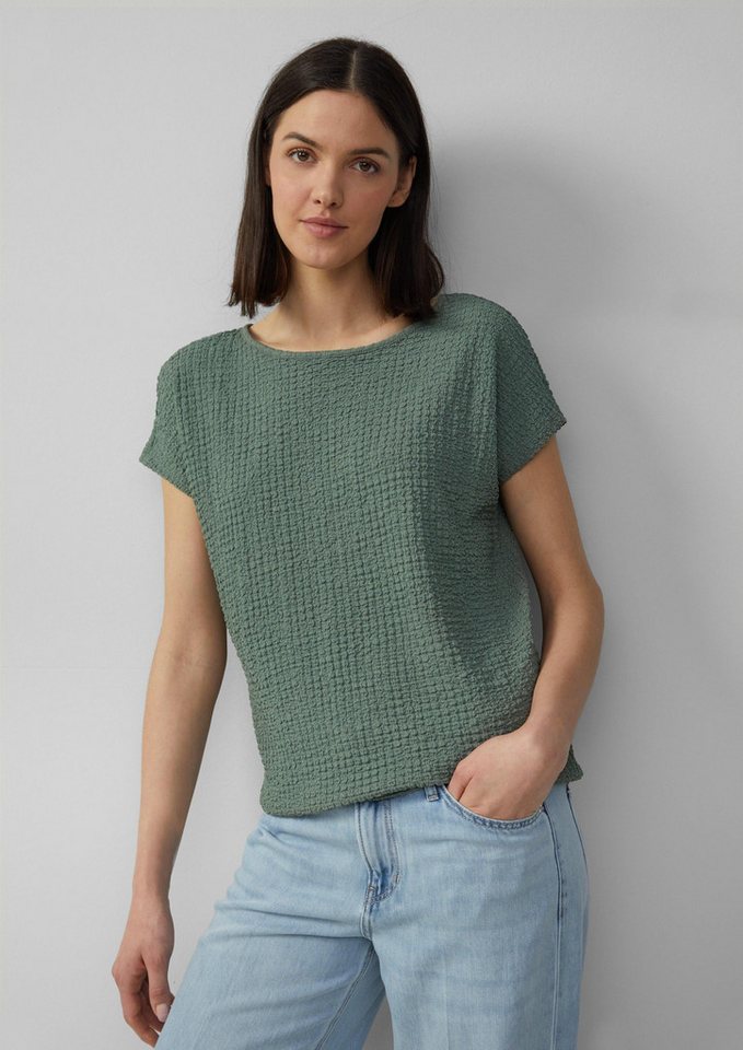 s.Oliver Kurzarmshirt T-Shirt Relaxed-Fit-Shirt in Struktur-Optik von s.Oliver