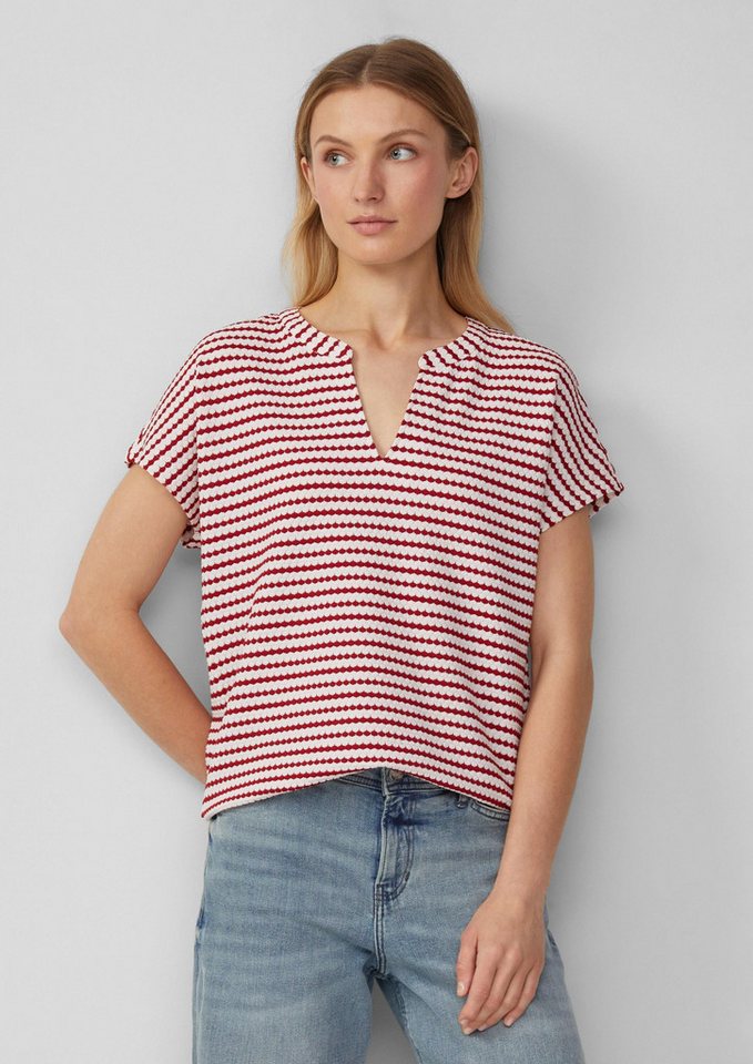 s.Oliver Kurzarmshirt T-Shirt Strukturiertes T-Shirt im O-Shape von s.Oliver