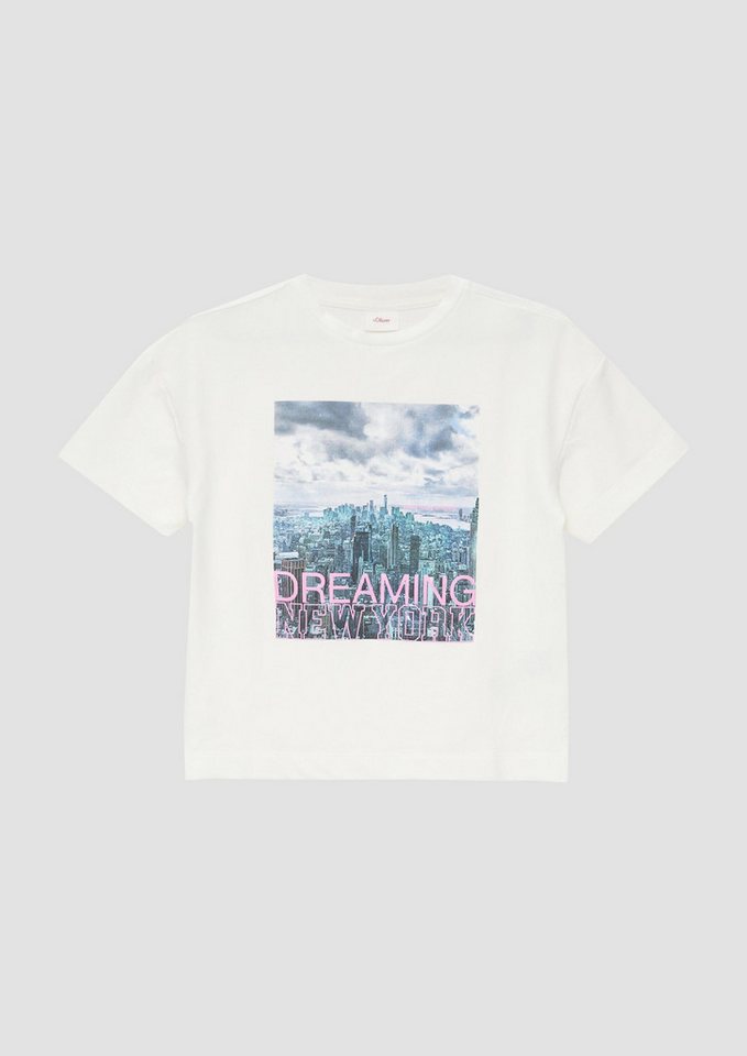 s.Oliver Kurzarmshirt T-Shirt Sweat-T-Shirt in Oversized mit seitlich geschlitztem Saum von s.Oliver