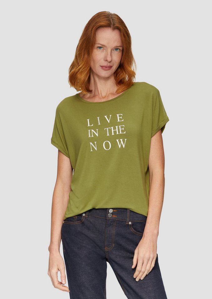 s.Oliver Kurzarmshirt T-Shirt T-Shirt aus Viskosestretch mit Frontprint von s.Oliver