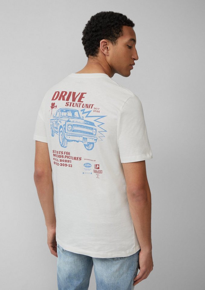 s.Oliver Kurzarmshirt T-Shirt T-Shirt mit Flammgarnstruktur und Rückenprint von s.Oliver