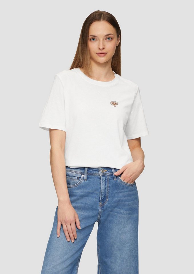 s.Oliver Kurzarmshirt T-Shirt T-Shirt mit Frontprint und Glitzer-Detail von s.Oliver