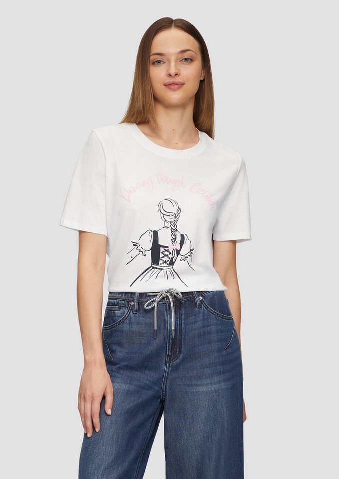 s.Oliver Kurzarmshirt T-Shirt T-Shirt mit Frontprint und Glitzer-Detail von s.Oliver