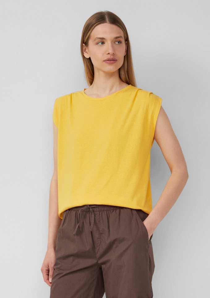 s.Oliver Kurzarmshirt T-Shirt Verkürztes T-Shirt mit Faltendetails von s.Oliver