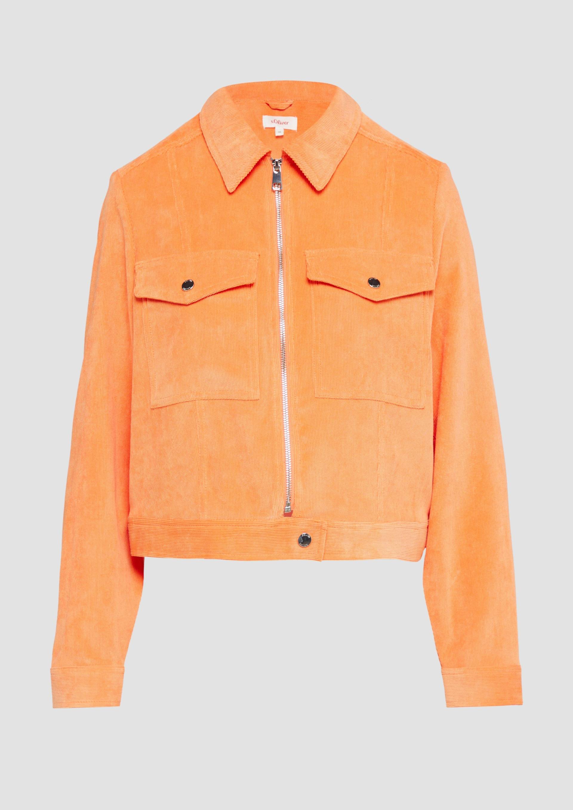 s.Oliver - Kurze Cordjacke mit aufgesetzten Taschen, Damen, Orange s.Oliver - Kurze Cordjacke mit aufgesetzten Taschen, Damen, Orange von s.Oliver