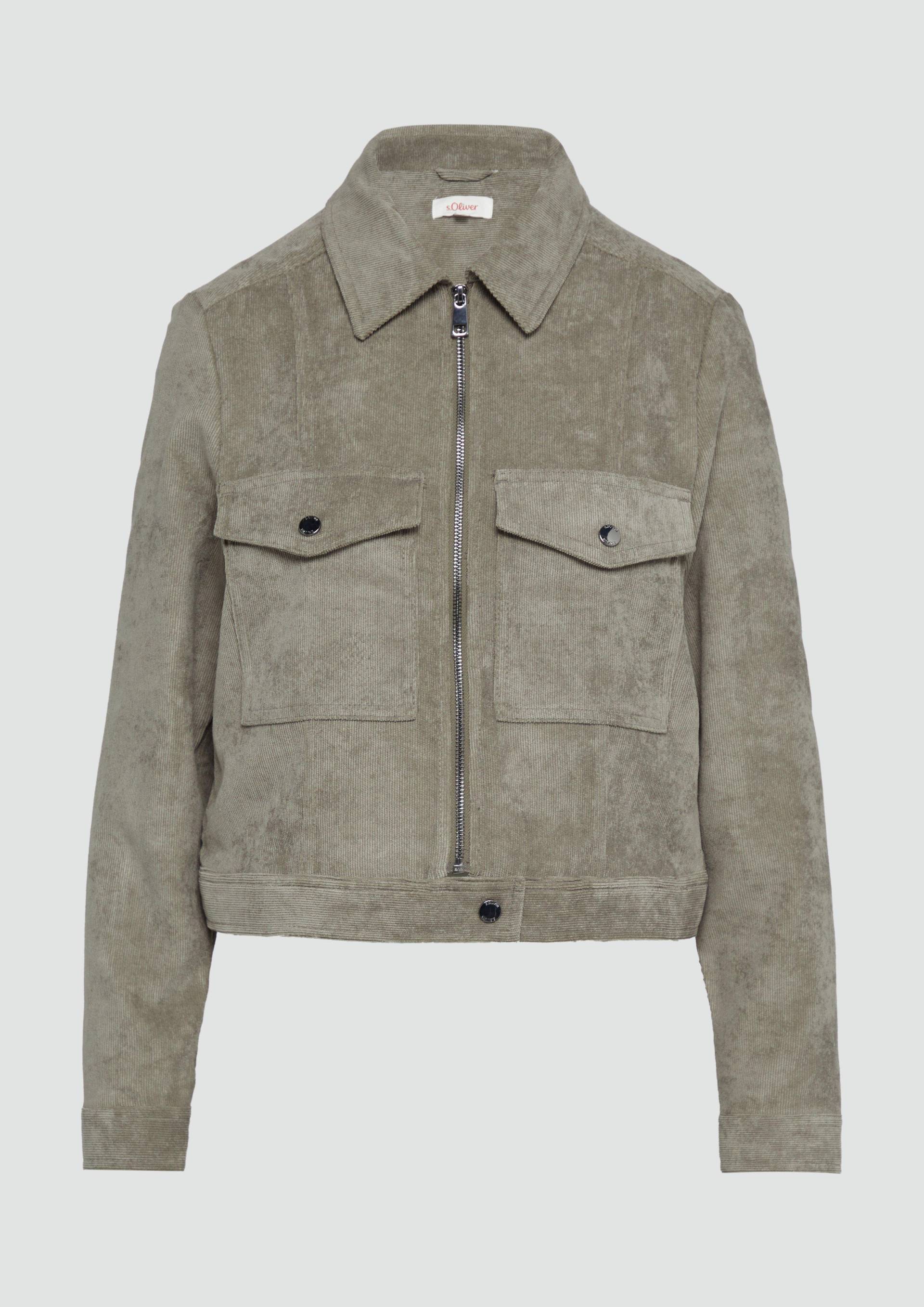 s.Oliver - Kurze Cordjacke mit aufgesetzten Taschen, Damen, braun von s.Oliver
