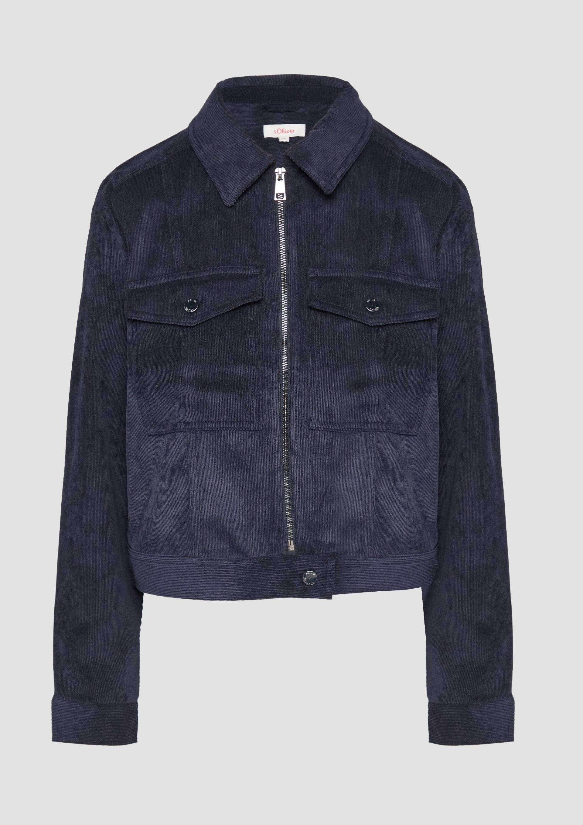 s.Oliver - Kurze Feincordjacke mit aufgesetzten Taschen, Damen, blau s.Oliver - Kurze Feincordjacke mit aufgesetzten Taschen, Damen, blau von s.Oliver