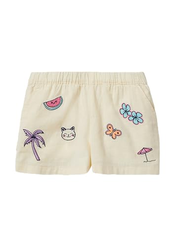 s.Oliver Kurze Hose mit Stickerei in Leinen-Optik Creme 122 von s.Oliver