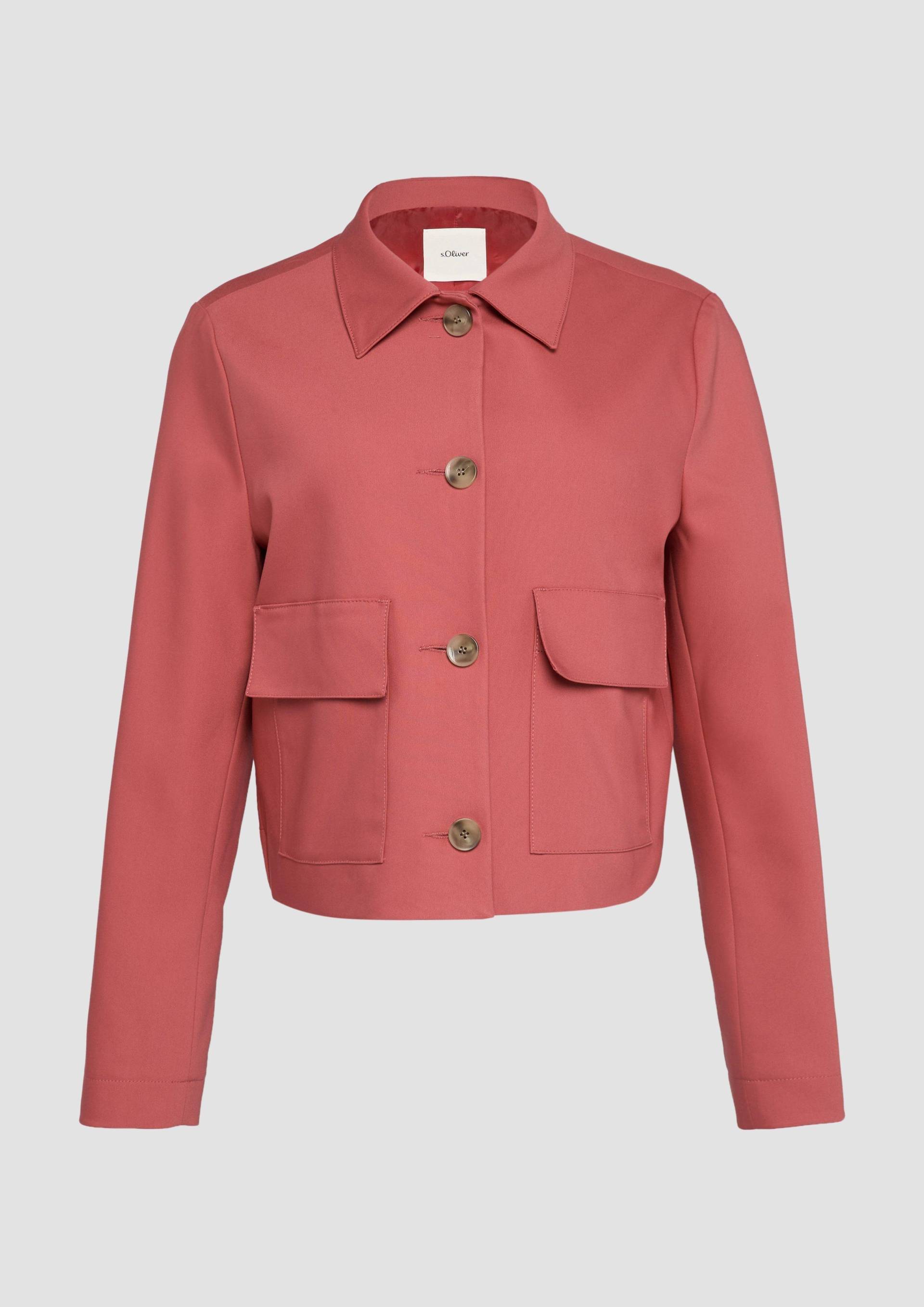 s.Oliver - Kurze Jacke aus Baumwollsatin mit aufgesetzten Taschen, Damen, Rosa s.Oliver - Kurze Jacke aus Baumwollsatin mit aufgesetzten Taschen, Damen, Rosa von s.Oliver