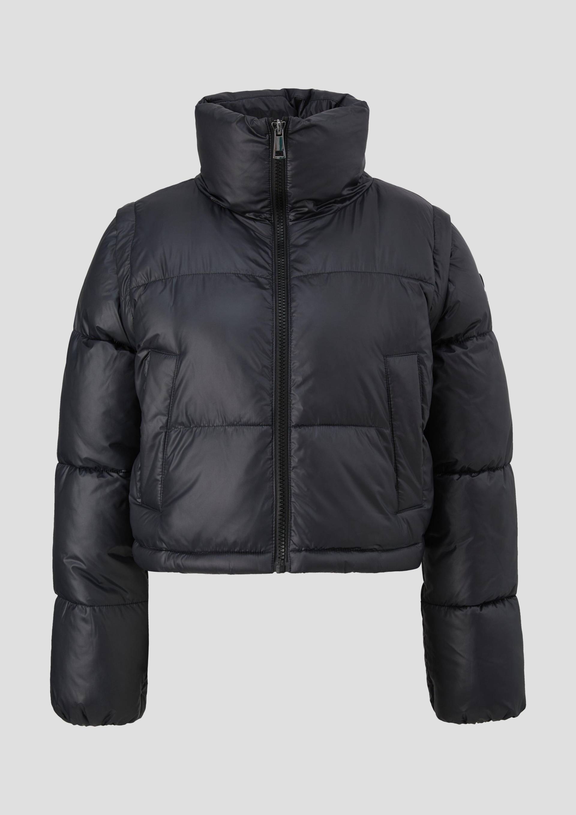 s.Oliver - Kurze Pufferjacke mit abnehmbaren Ärmeln, Damen, schwarz von s.Oliver