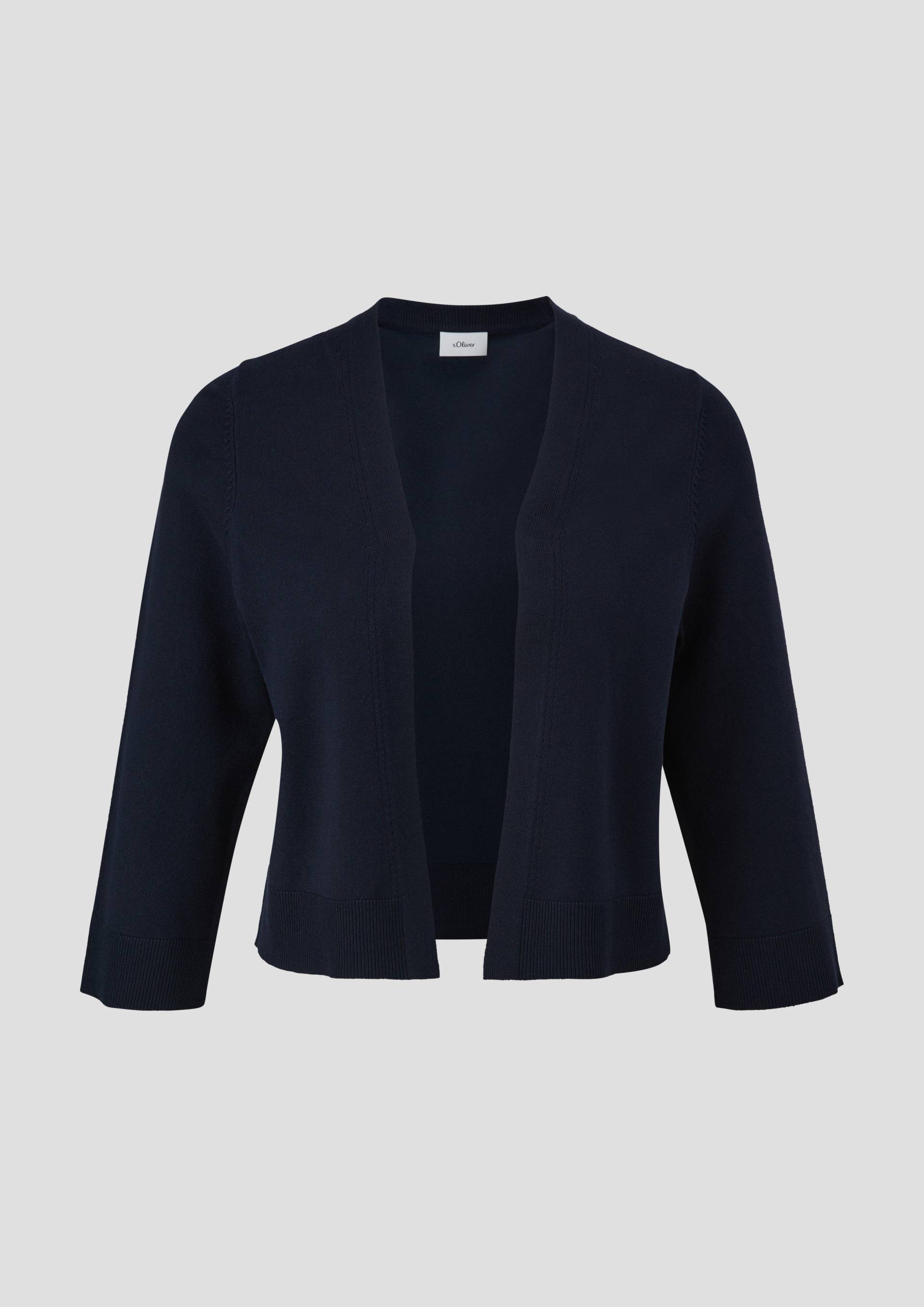 s.Oliver - Kurze Strickjacke mit 3/4-Ärmel, Damen, blau von s.Oliver