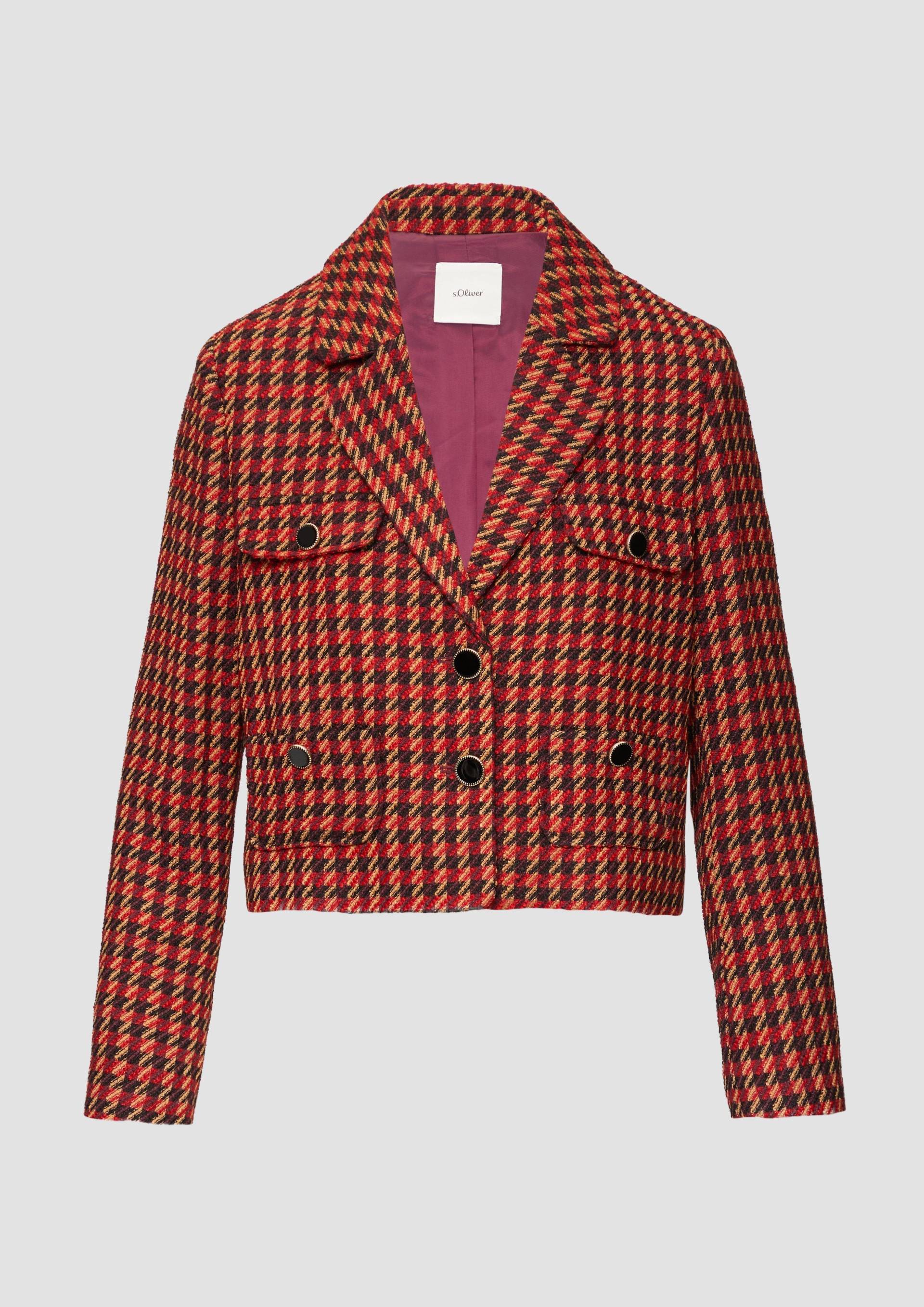 s.Oliver - Kurzer Bouclé-Blazer mit Hahnentrittmuster, Damen, braun s.Oliver - Kurzer Bouclé-Blazer mit Hahnentrittmuster, Damen, braun von s.Oliver