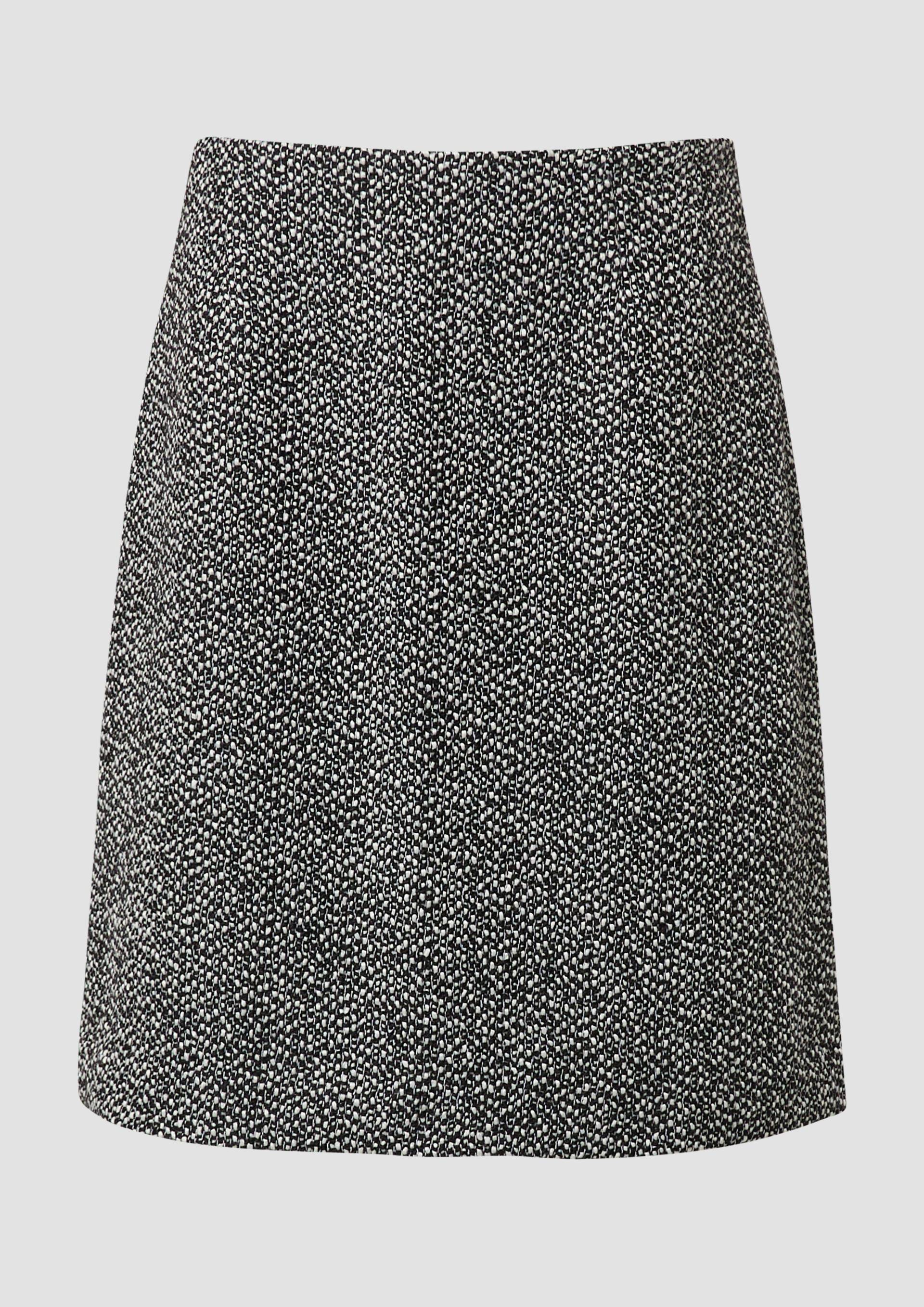 s.Oliver - Kurzer Bouclé-Rock mit leichter Fütterung, Damen, schwarz von s.Oliver