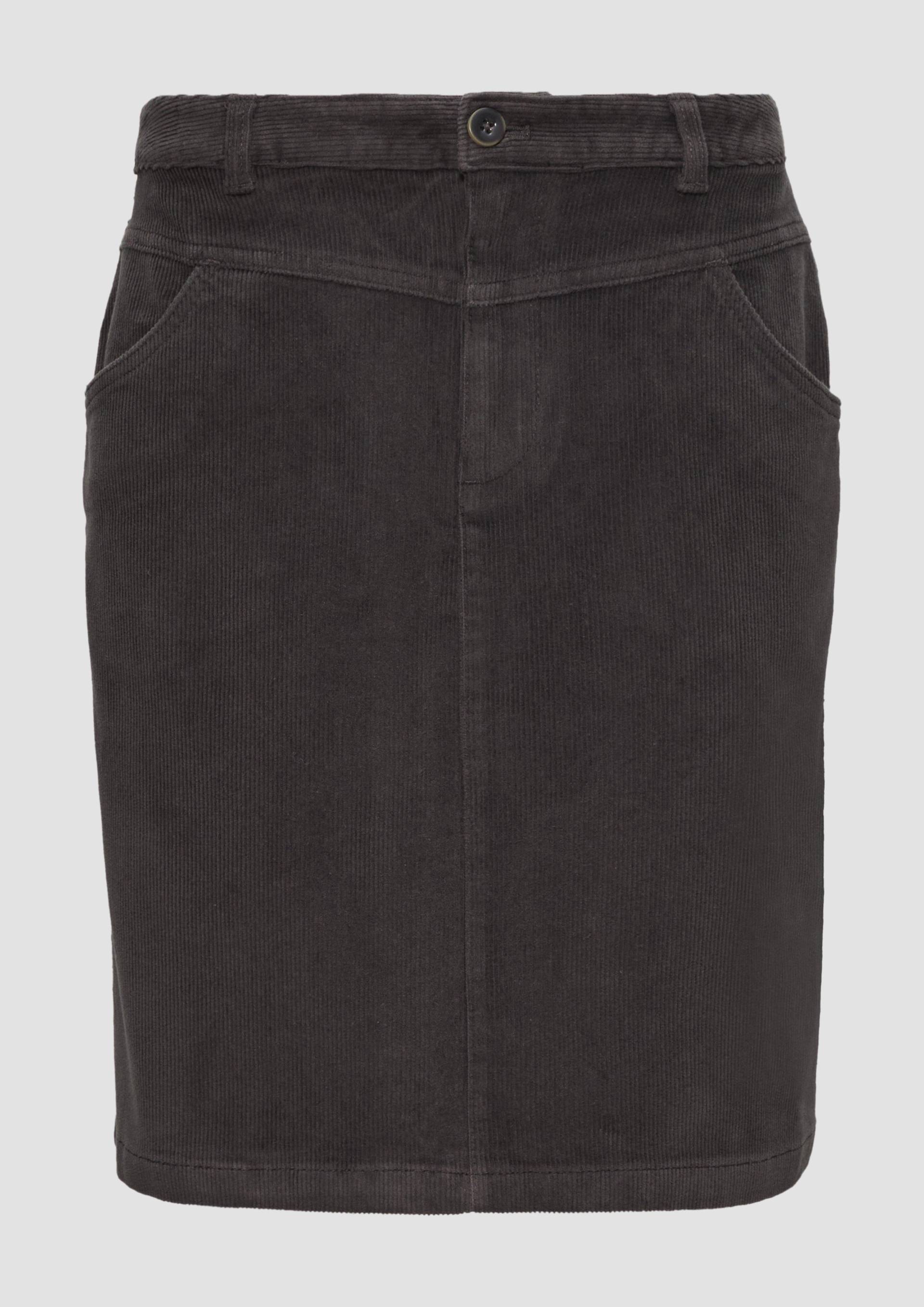 s.Oliver - Kurzer Rock aus elastischem Cord, Damen, grau von s.Oliver