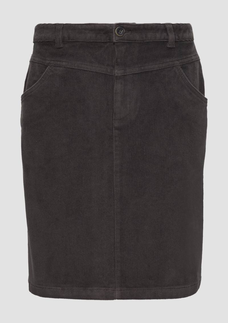 s.Oliver - Kurzer Rock aus elastischem Cord, Damen, grau von s.Oliver
