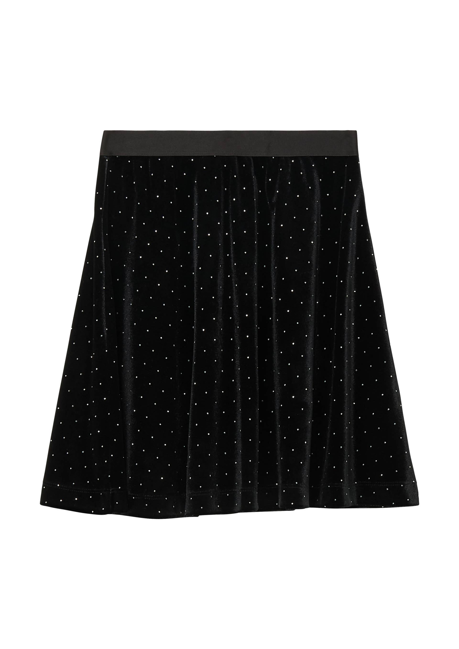 s.Oliver - Kurzer Samt-Rock mit Glitzersteinen, Mädchen, schwarz von s.Oliver